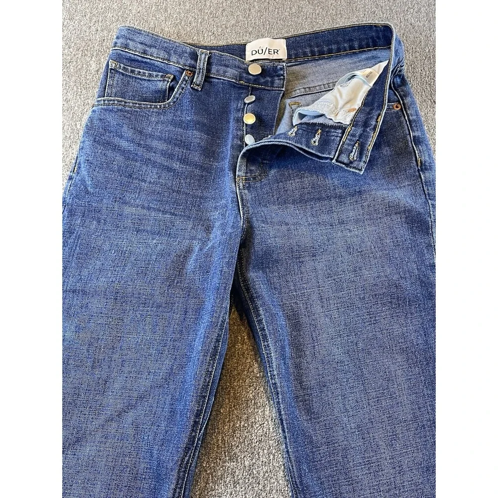DU/ER Jeans Mens 29x27 Blue Classic Taper Performance Denim Gusset Workwear‎